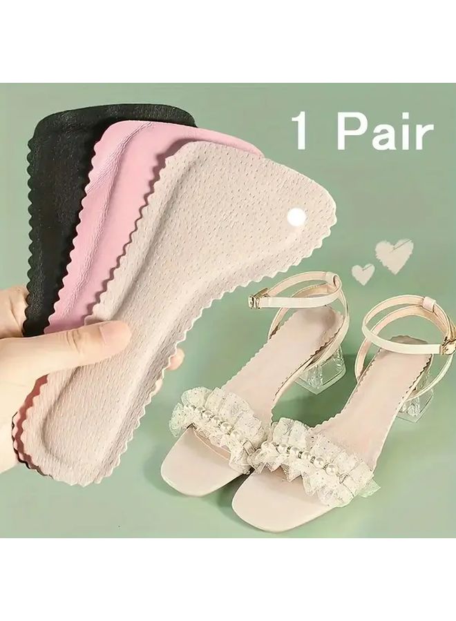 Beige Memory Foam Insoles Anti Slip Sweat Absorbing 3 4 Insole For High Heels Sandals - Image 1